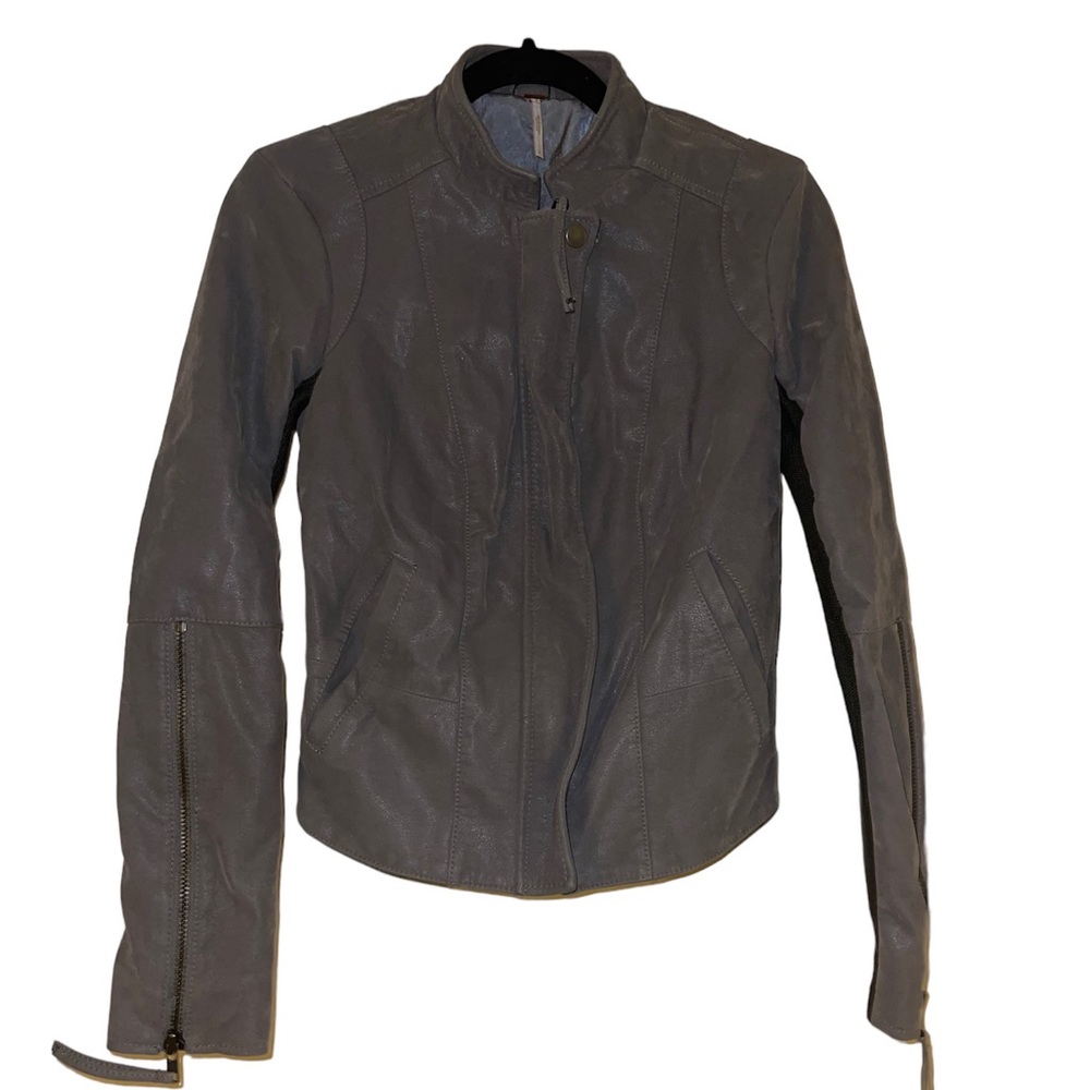 Free people Vegan Suede Moto Jacket Size 0